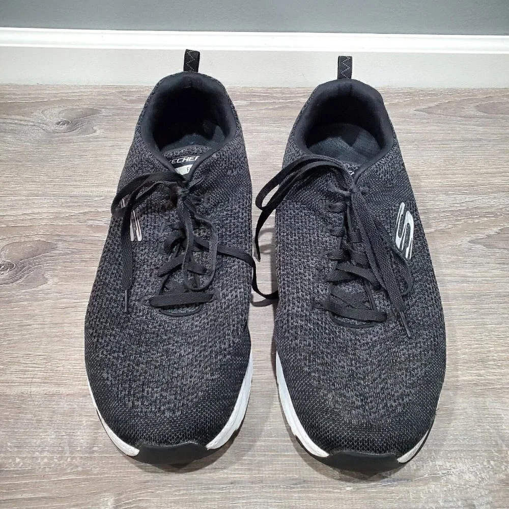 Skechers Mens Arch Fit Paradyme 232041 Black Running Shoes Sneakers Size 14